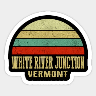 WHITE RIVER JUNCTION VERMONT Vintage Retro Sunset Sticker